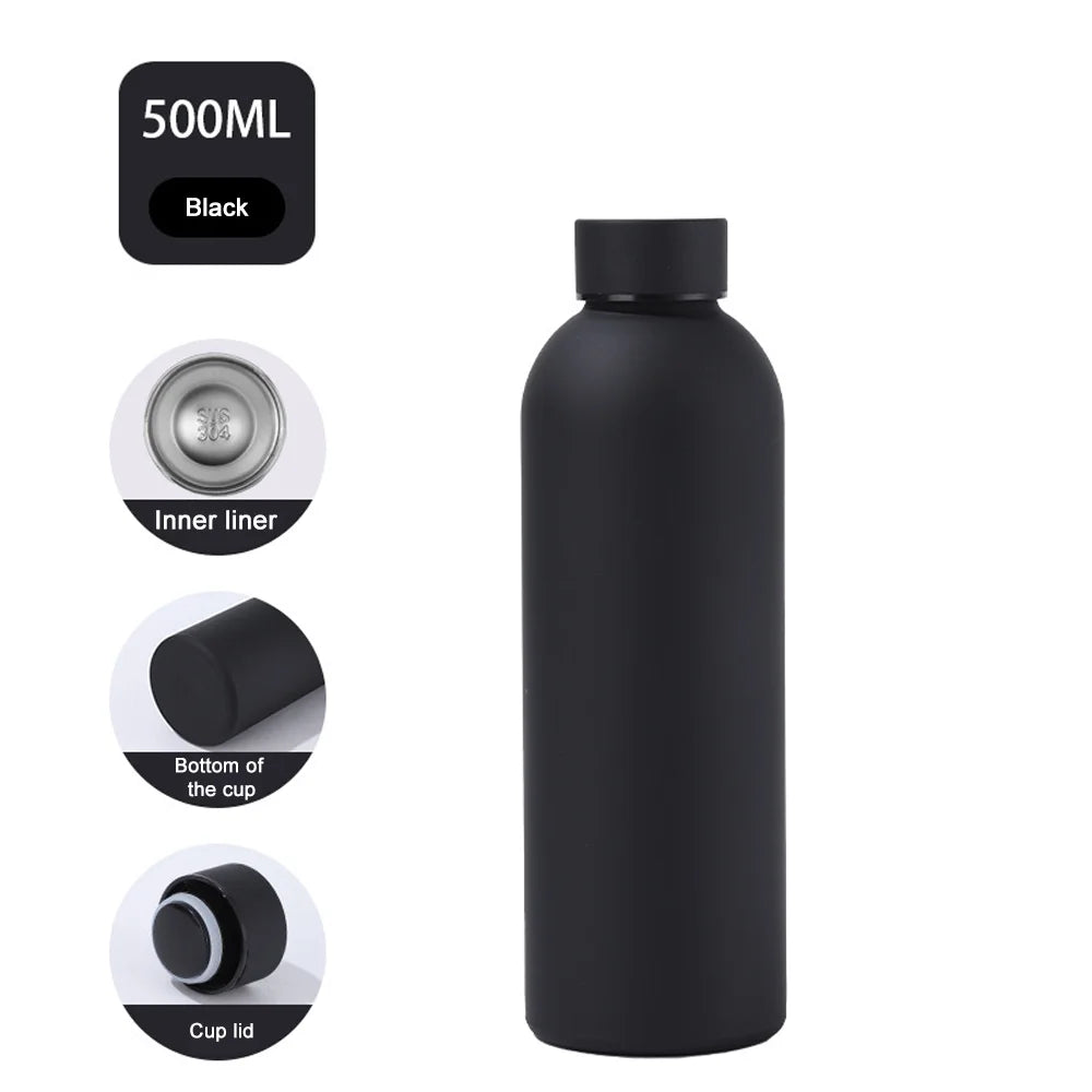 Insulated Water Bottle Coffee Cup Thermal Flask Stainless Steel Small Mouth Thermos for Hot Cold Drinks Leakproof Vacuum Flasks