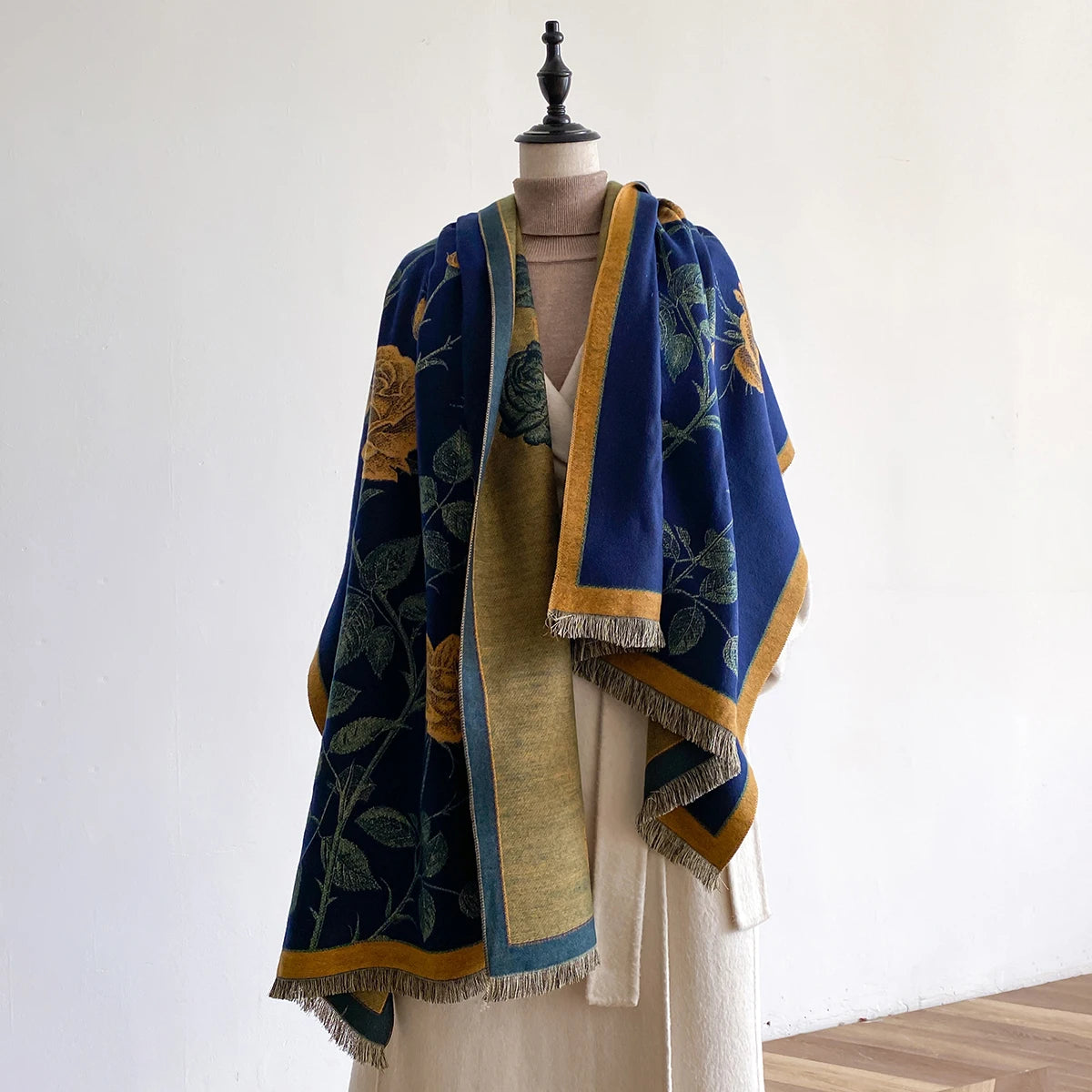 Ladies' Latest Design Winter High Quality Two-Sided Jacquard Imitation Cashmere Scarves Women Thicken Wrap Shawl Pashmina Scarf