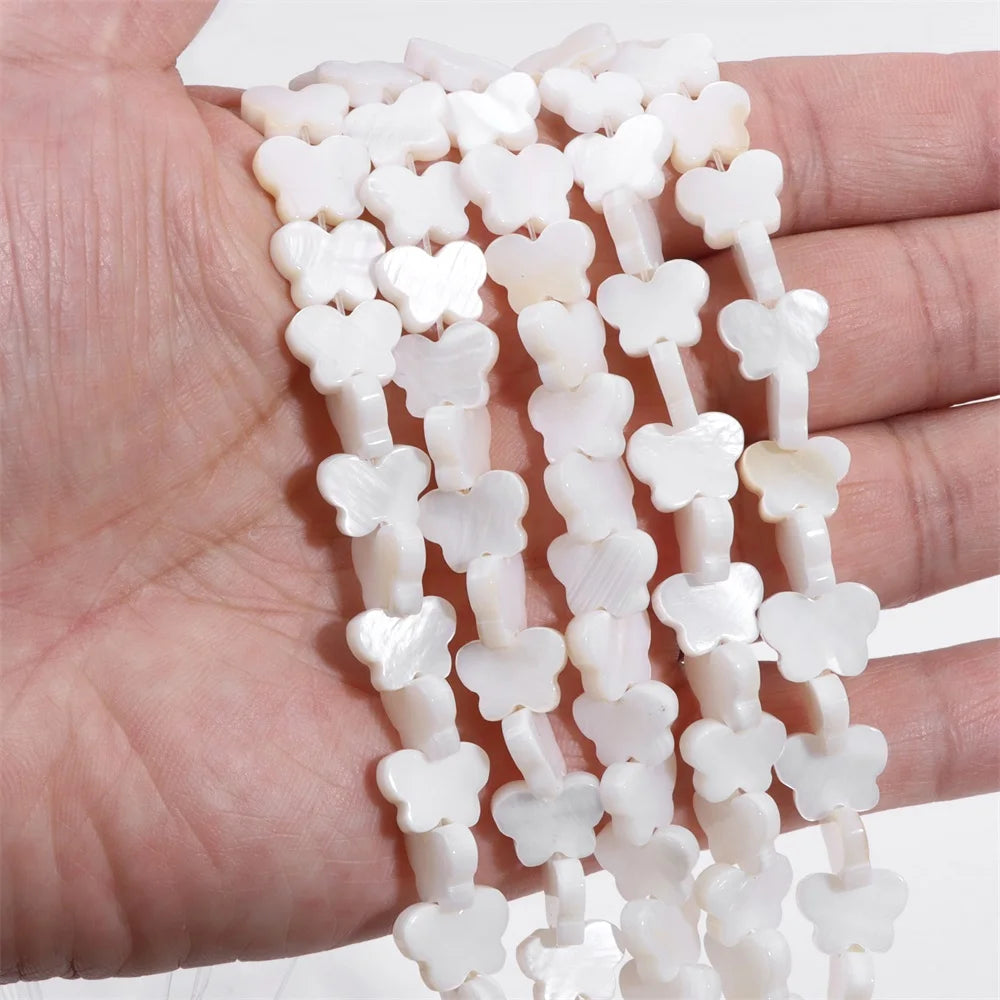 100% Natural Shell Beads White Mother Of Pearl Heart Oval Star Butterfly Irregular Shape Charms Bead For Jewelry Making DIY 15"