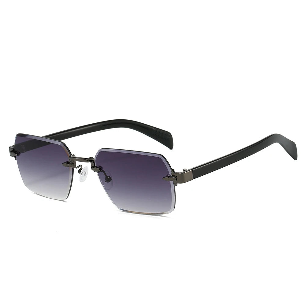 Luxury Square Sunglasses Men Retro Brand Designer Fashion Rimless Sun Glasses Shades Cutting Lens Ladies Frameless Eyeglasses