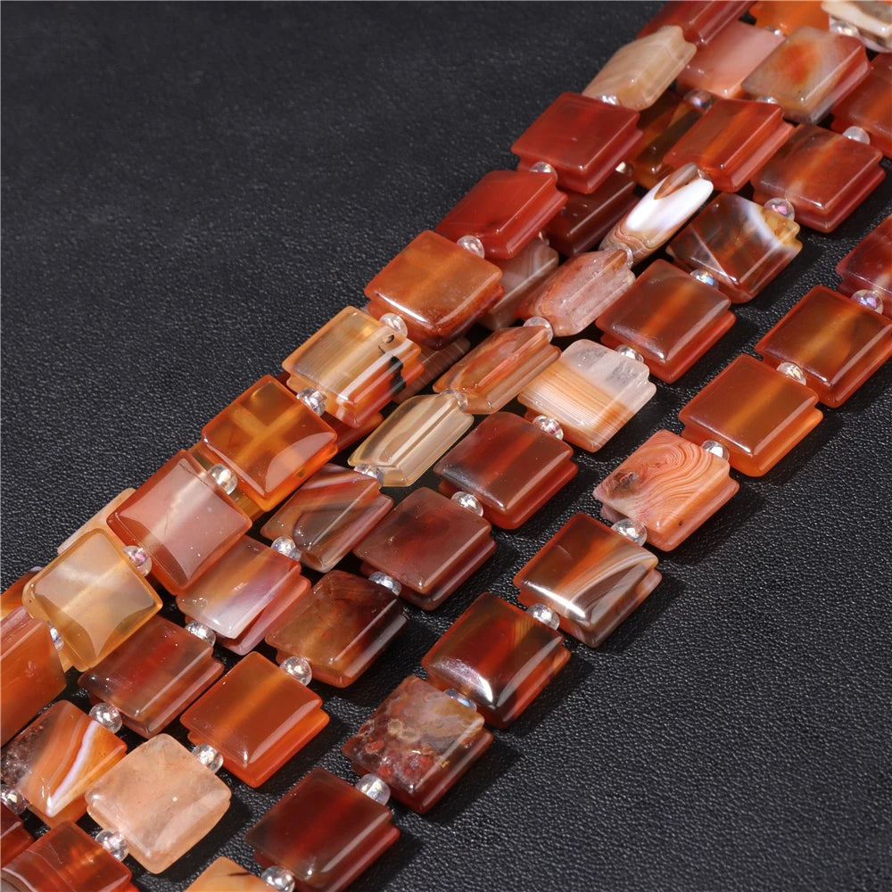 High Quality Gems Stone Bead Natural Cube Flat Square Loose Spacer Beads For Jewelry Making Bracelet Necklace DIY Crafts 10MM