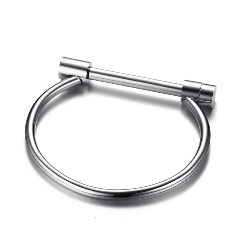 MKENDN Fashion Luxury Famous Brand Jewelry Love Screw Cuff Bracelet For Women Gold Color Stainless Steel Bracelets & Bangles