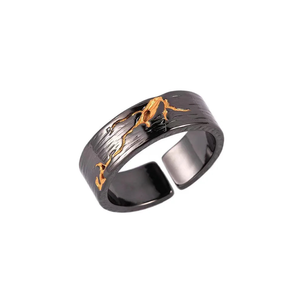 Retro Carved Crack Painting Ring For Women Men Vintage Handmade Open Ring Punk Gothic Accessories Designer Jewelry Love Gift - Madeinsea©