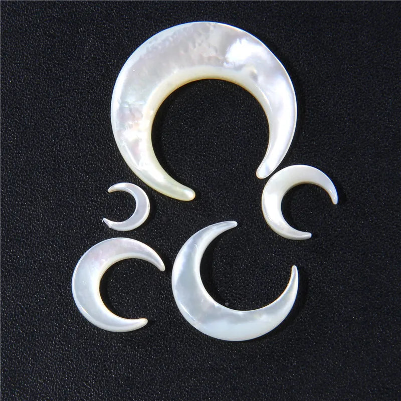 8-30mm Natural Mother of Pearl Bead Moon Shape Loose Shell Beads For Jewelry Making Women Necklace Earrings AccessorIes Supplies