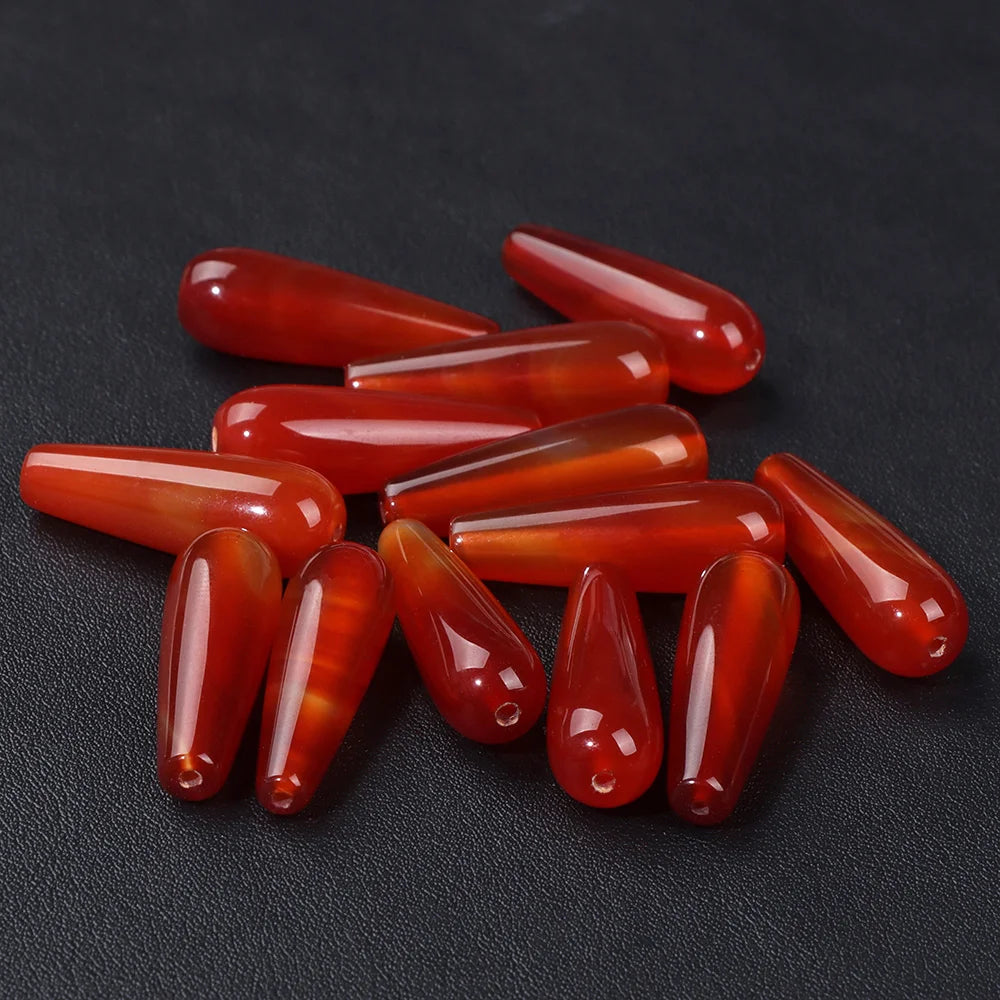 10x30mm Natural TearDrop Chalcedony Stone Beads Water Drop Jaspers Beads For DIY Jewelry Bracelet Earrings Accessori Wholesale