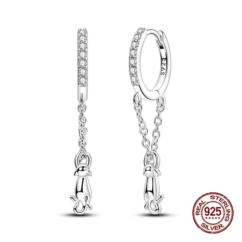 Earrings 925 Silver Shining Heart Shaped Zircon Butterfly Hoop Earrings For Women Engagement Birthday Proluxe Fine Jewelry Gift