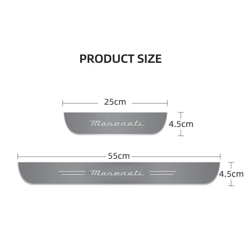 Threshold protection strip For Maserati Levante Ghibli GranTurismo Gran Quattroporte Car Welcome Threshold LED Atmosphere Light - Madeinsea©