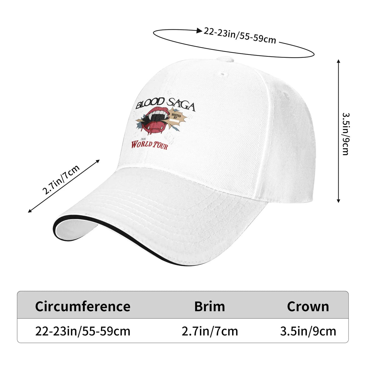Summer Casual Baseball Cap 2026 Blood Saga World Tour Running Hippie Trucker Hat For Men Women Street Style Snapback Cap