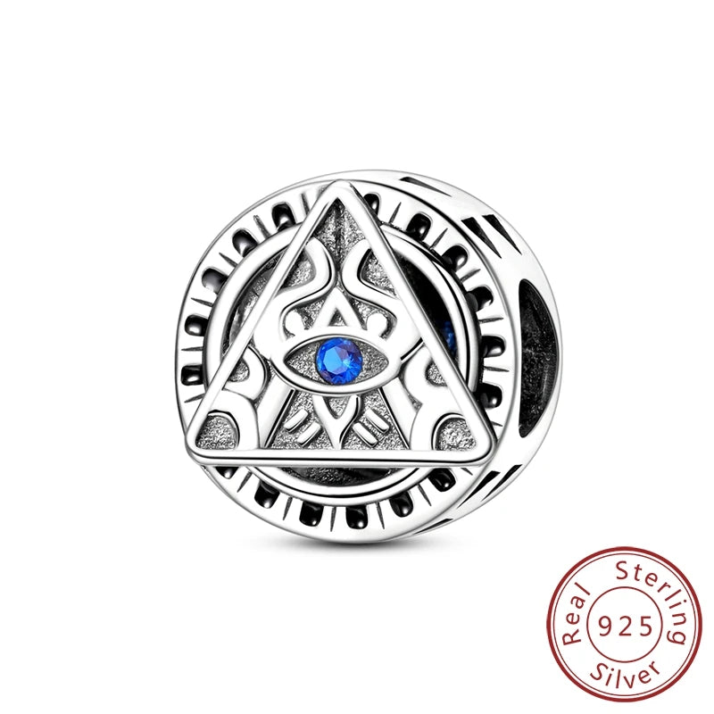100% 925 Sterling Silver Sparkling Evil Eyes Palms Charms Pendants Fit 925 Original Bracelets DIY Fine Protect Jewelry For Woman