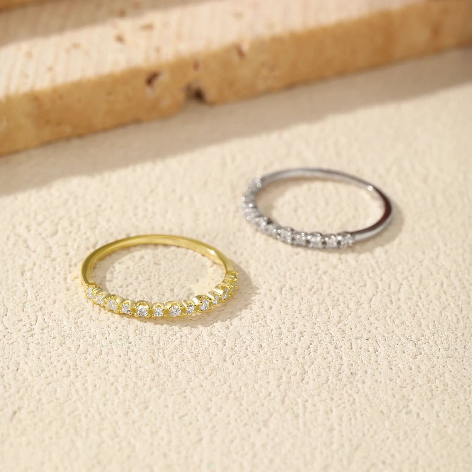 MODIAN Classic Stackable Rings 925 Sterling Silver Exquisite Round CZ Eternity Wedding Band Rings For Women Fine Jewelry Gifts