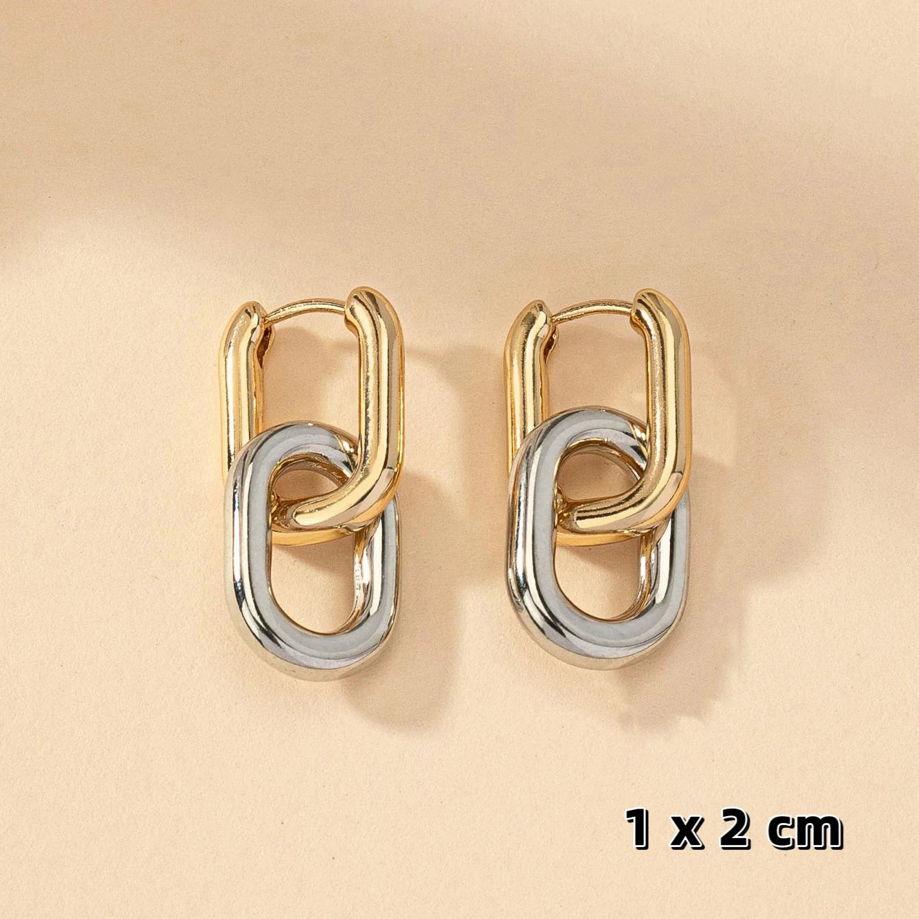 Stainless Steel Fashion Gold Color Geometric Square Hoop Earrings for Women Huggie Punk Hip-Hop Metal Round Circle Party Jewelry