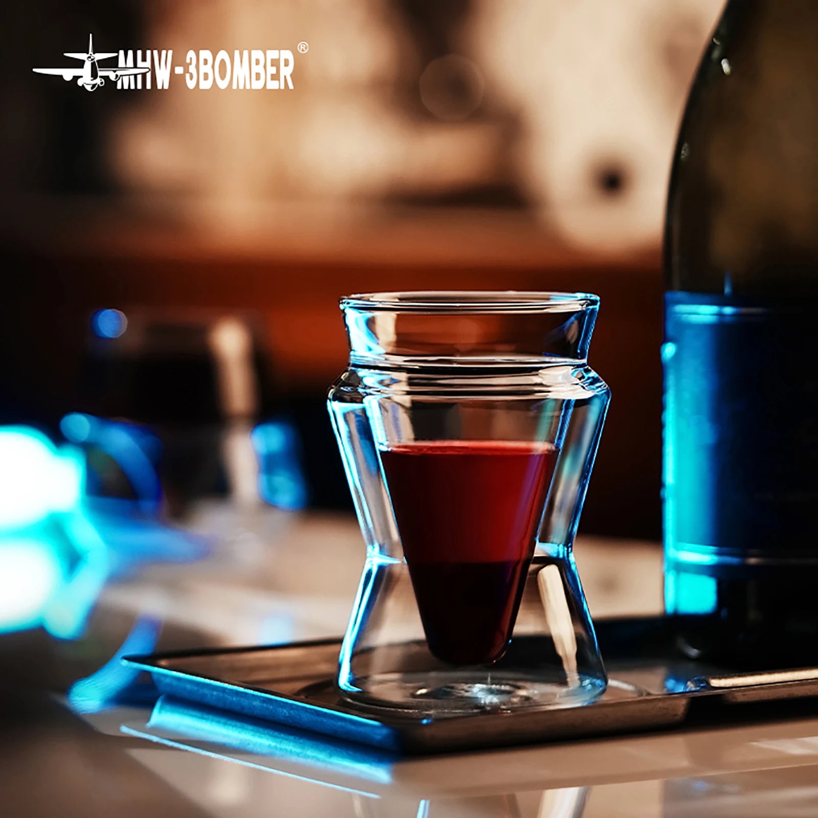 MHW-3BOMBER Double Walled Coffee Cup 130-160ml Espresso Glasses Mugs Clear Insulated Glass Coffee Cups for Latte Cappuccino Tea