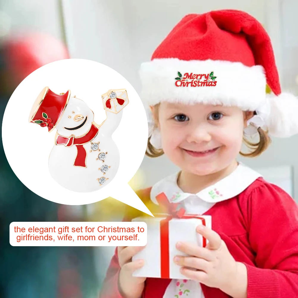 12 PCS Christmas Brooch Pins Cute Christmas Pins Merry Christmas Exquisite Reindeer Snowman Xmas Elements Brooches Pin