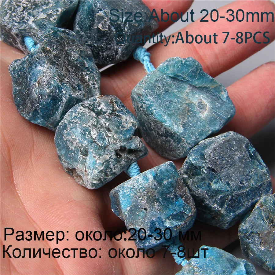 7.5" Natural Irregular Rough Stone Beads Raw Rock Lapis Quartzs Nuggets For Jewelry Making DIY Earrings Bracelet Supply 7-30mm