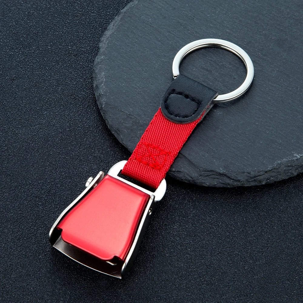 MKENDN Abnehmbarer Mini-Sicherheitsgurt-Schlüsselanhänger mit Flugzeugschnalle für Flugzeuge, Fluggesellschaften, kleines Geschenk für Luftfahrtbegeisterte, individuelles Logo