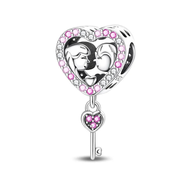 Hot Sale Charms Bead 925 Sterling Silver Winter Series Snowman Elk Christmas Pendants Fit Bangle Bracelet Necklace DIY Jewelry