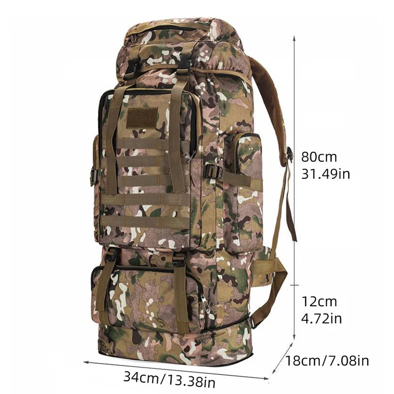 100L Outdoor Camping Backpack Hiking Bag Men's Large Capacity Storage Bag Multifunctional Back Travel Outdoor Sport Climbing Bag