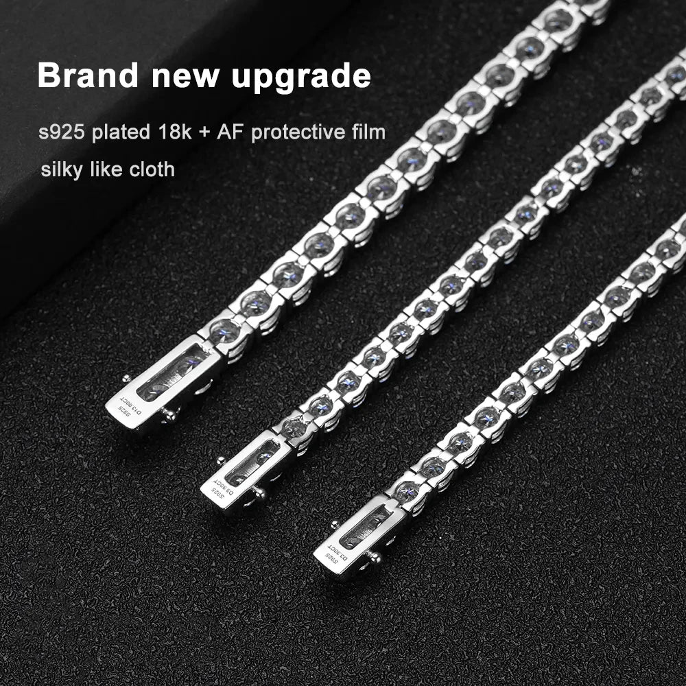 Serenity D Color Moissanite Tennis Bracelet Women Man 100% S925 Sterling Silver Plated 18K Hand Chain Fine Jewelry GRA Wholesale - Madeinsea©