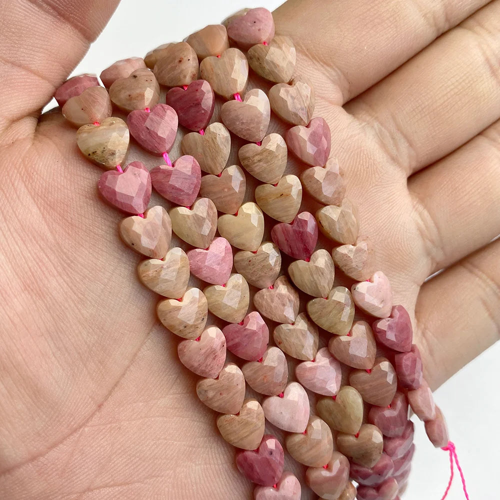 8MM Heart Love Shape Stone Bead Natural Faceted Amethyst Tiger Eye Loose Spacer Beads For DIY Bracelet Neckalce Earring Supplies