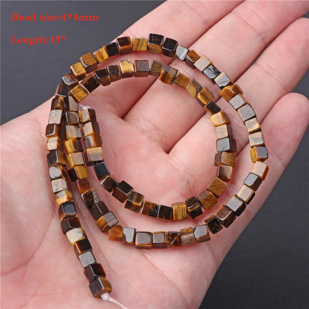 45 Kind Tiger Eye Stone Bead Natural Yellow Cabochon Round Faceted Square Loose Beads Fit Fashion Jewelry Making Handmade Supply