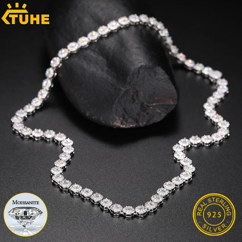 High Quality VVS1 Moissanite Chain  For Women Necklace 925 Silver Unisex For Men Women Sterling Silver Luxury Necklaces Gift