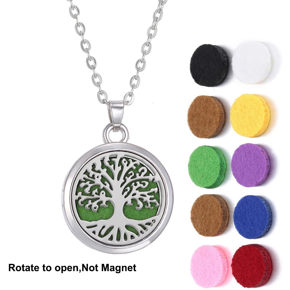 2023 New Aromatherapy Necklace Diffuser Pendant Aroma Jewelry Thread Rotate Open Locket Perfume Essential Oil Diffuser Necklace