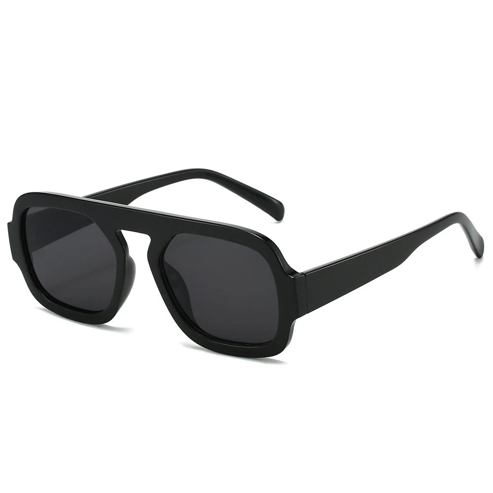 2025 Luxusmarke Design Retro Quadrat Doppelbrücken Sonnenbrille Damenmode Pilot Gradient Shades UV400 Männer Punk Sonnenbrille