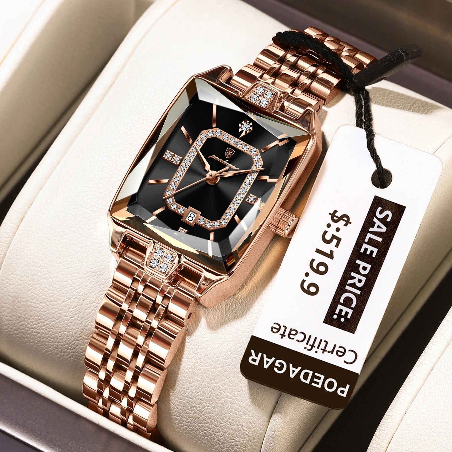POEDAGAR Luxury Watch For Woman Waterproof Calendar High Quality Ladies Watch Stainless Steel Quartz Women's Watches Elegant+Box - Madeinsea©