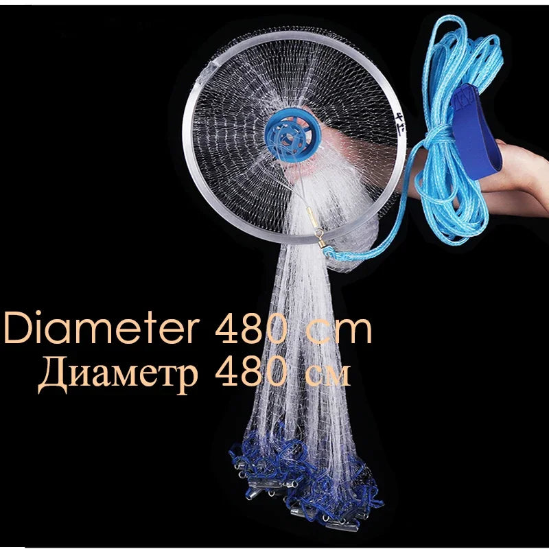 Lawaia Monofilament-Nylon-Fischernetz, Wurfnetz mit Aluminiumring und Eisenanhänger, USA/RU-Lager