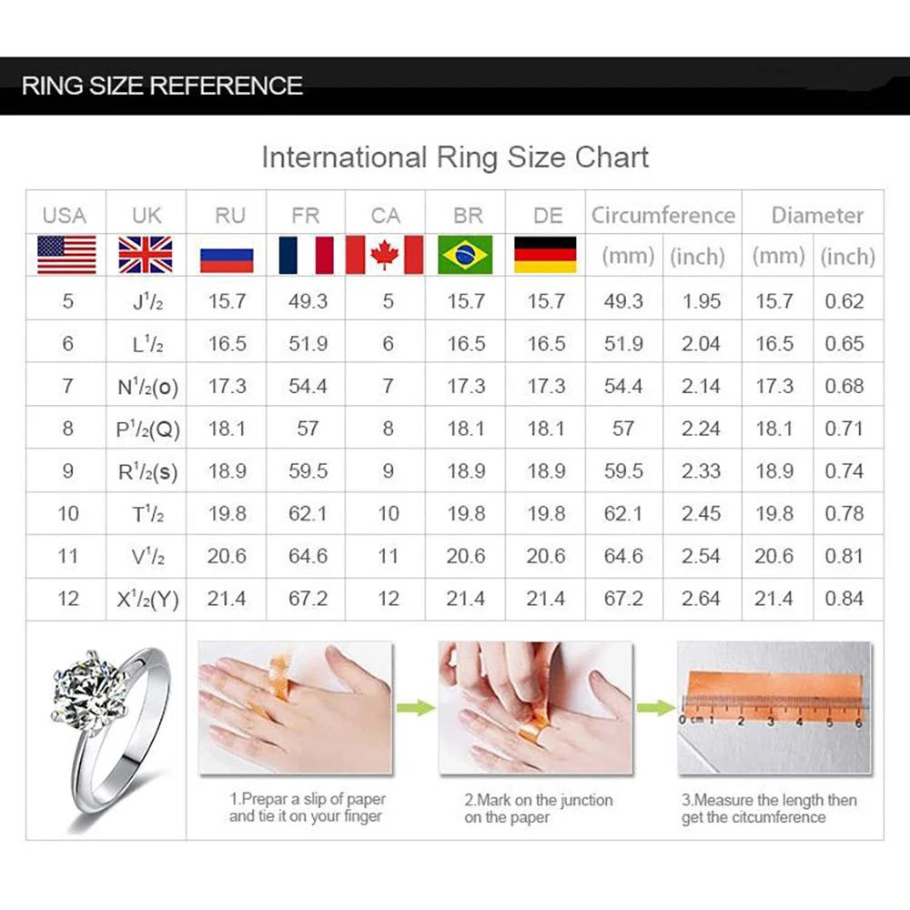 Serenity 5ct D Color Big Moissanite Diamond Rings Set for Women Man Wedding Bridal 925 Sterling Silver Row Ring Anniversary Gift - Madeinsea©
