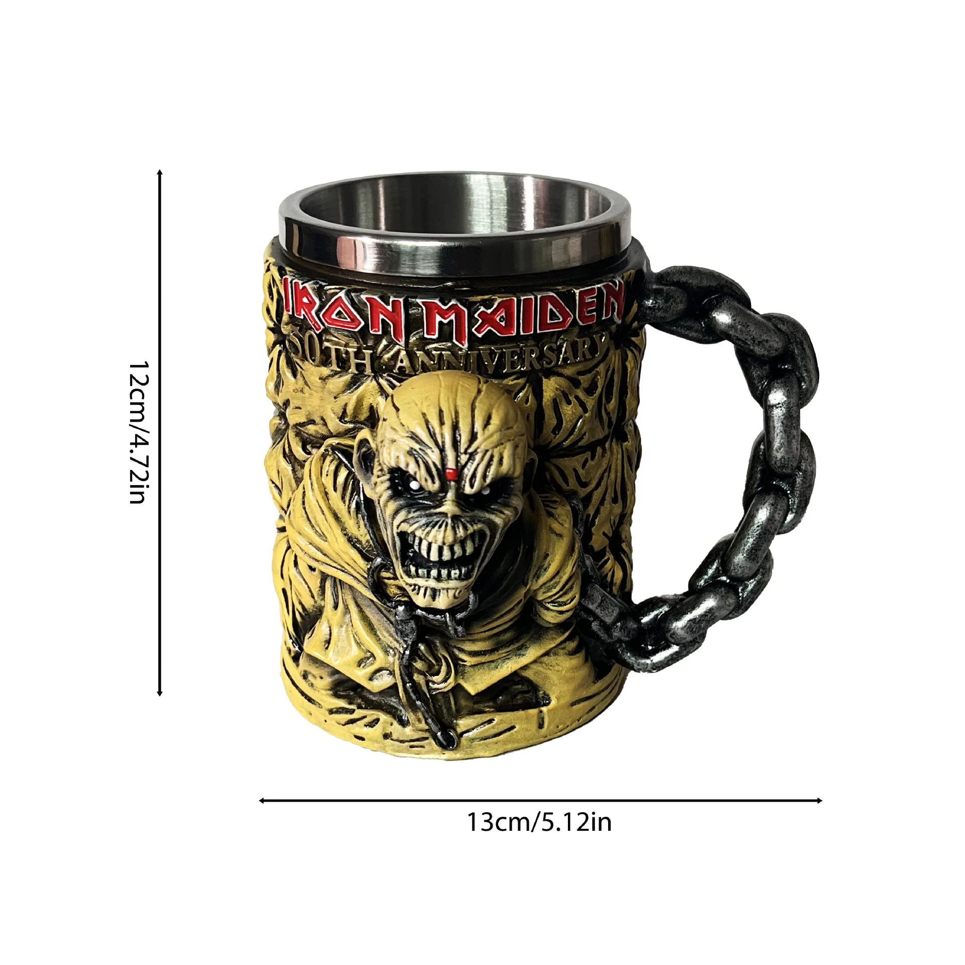 Iron Maiden 50th Anniversary Iron Maiden Coffee Cup Stainless Steel Mark Cup Decoration