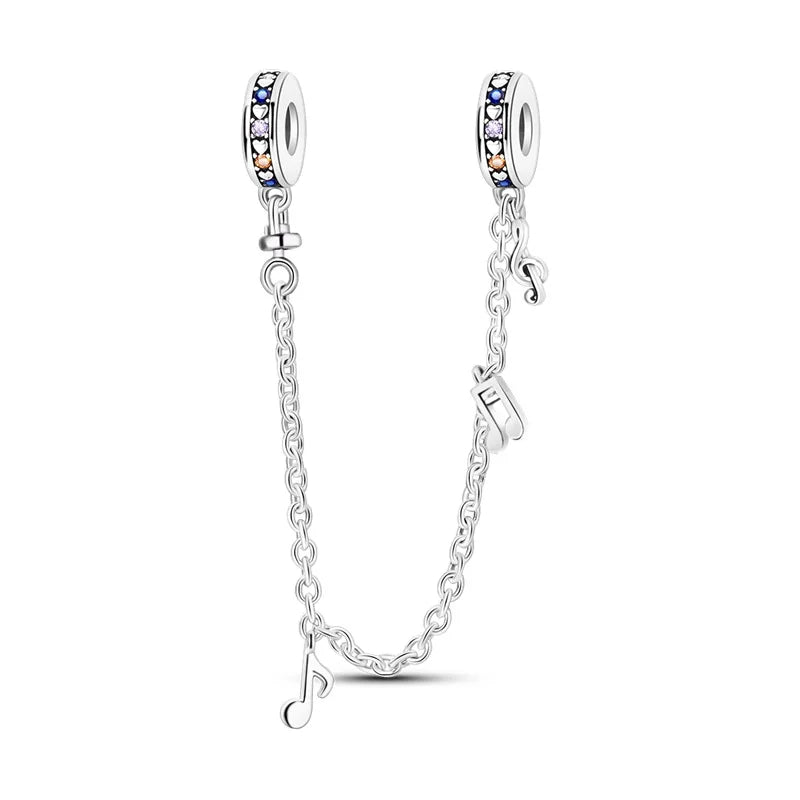Romantic Music Charms Beads 925 Sterling Silver Piano Violin Red Guitar Punk Saxophone Pendants Fit Qikaola Bracelet DIY Jewelry