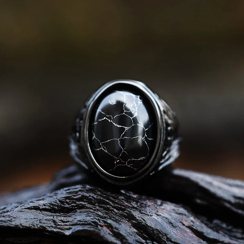 Madeinsea© - Vintage Natural Zircon Stone Stainless Steel Ring