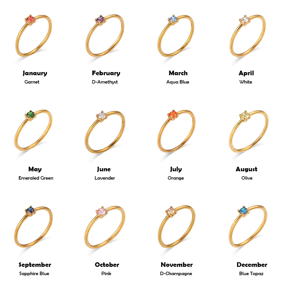 MamacitaSlay Stainless Steel Ring Thin Strip White Zircon Ring Glamorous Women's Classic Waterproof Jewelry High Quality Gifts