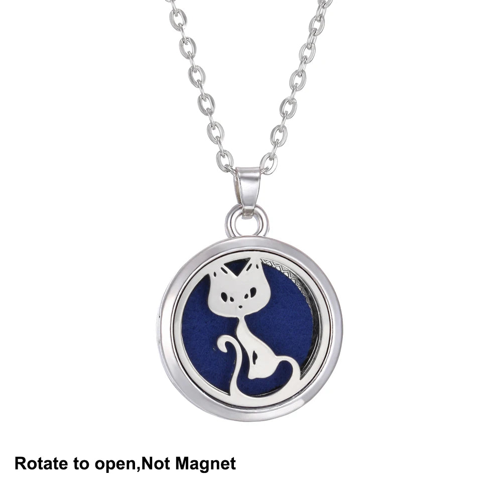 2023 New Aromatherapy Necklace Diffuser Pendant Aroma Jewelry Thread Rotate Open Locket Perfume Essential Oil Diffuser Necklace