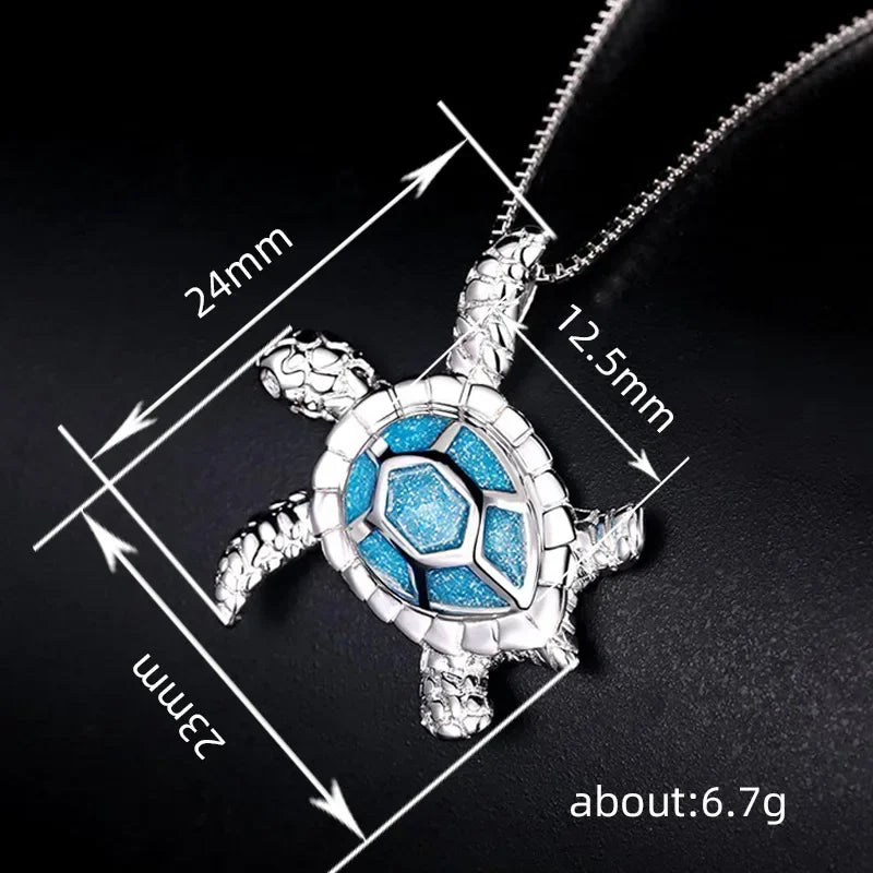 2025 New High End European and American Turtle Jewelry Handmade Enamel Cute Drip Oil Necklace Personalized Popular Pendant