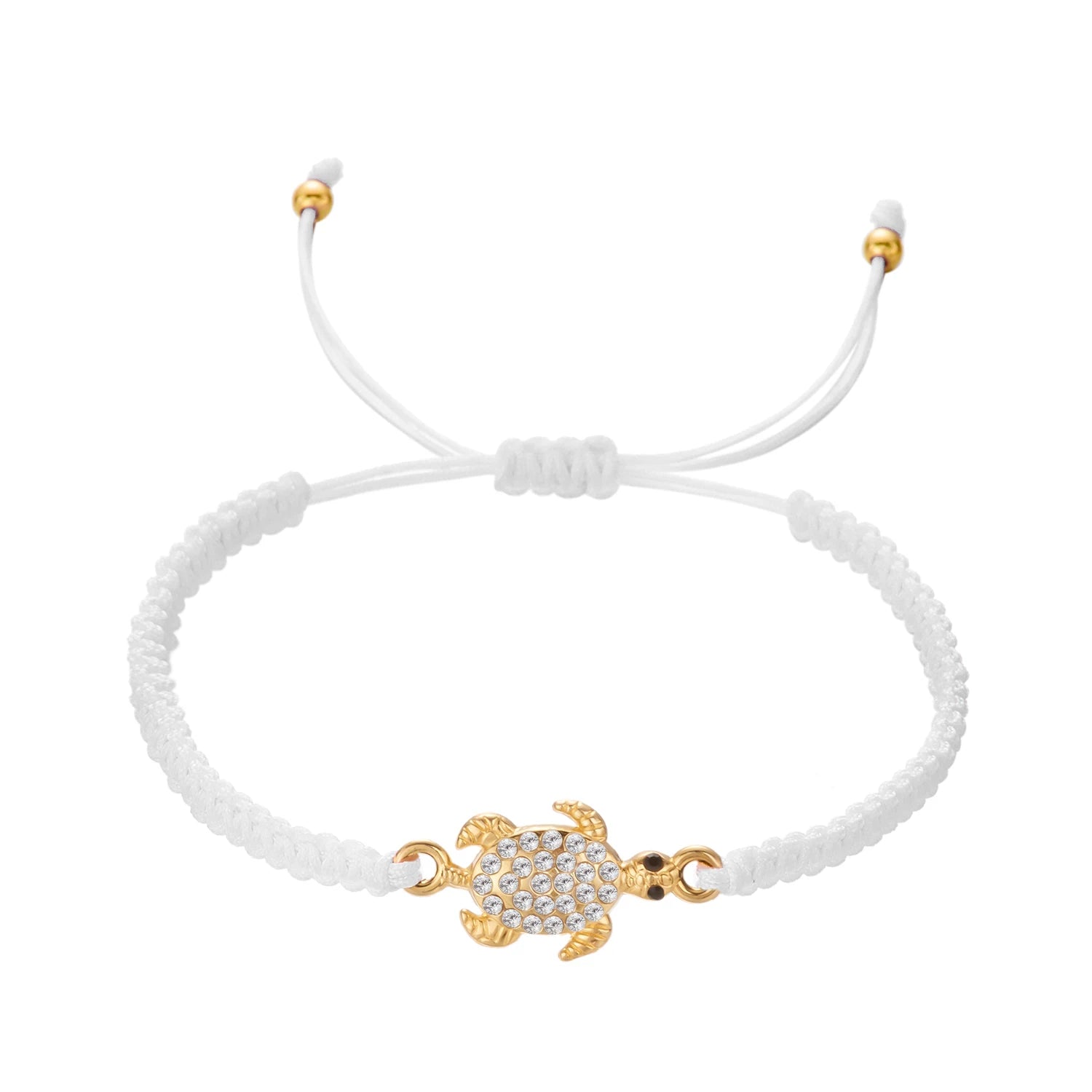 Boho Bohemian Sea Turtle Woven Bracelet For Women Full Rhinestone Tortoise Handmade Bangles Beach Party Banquet Charm Jewelry