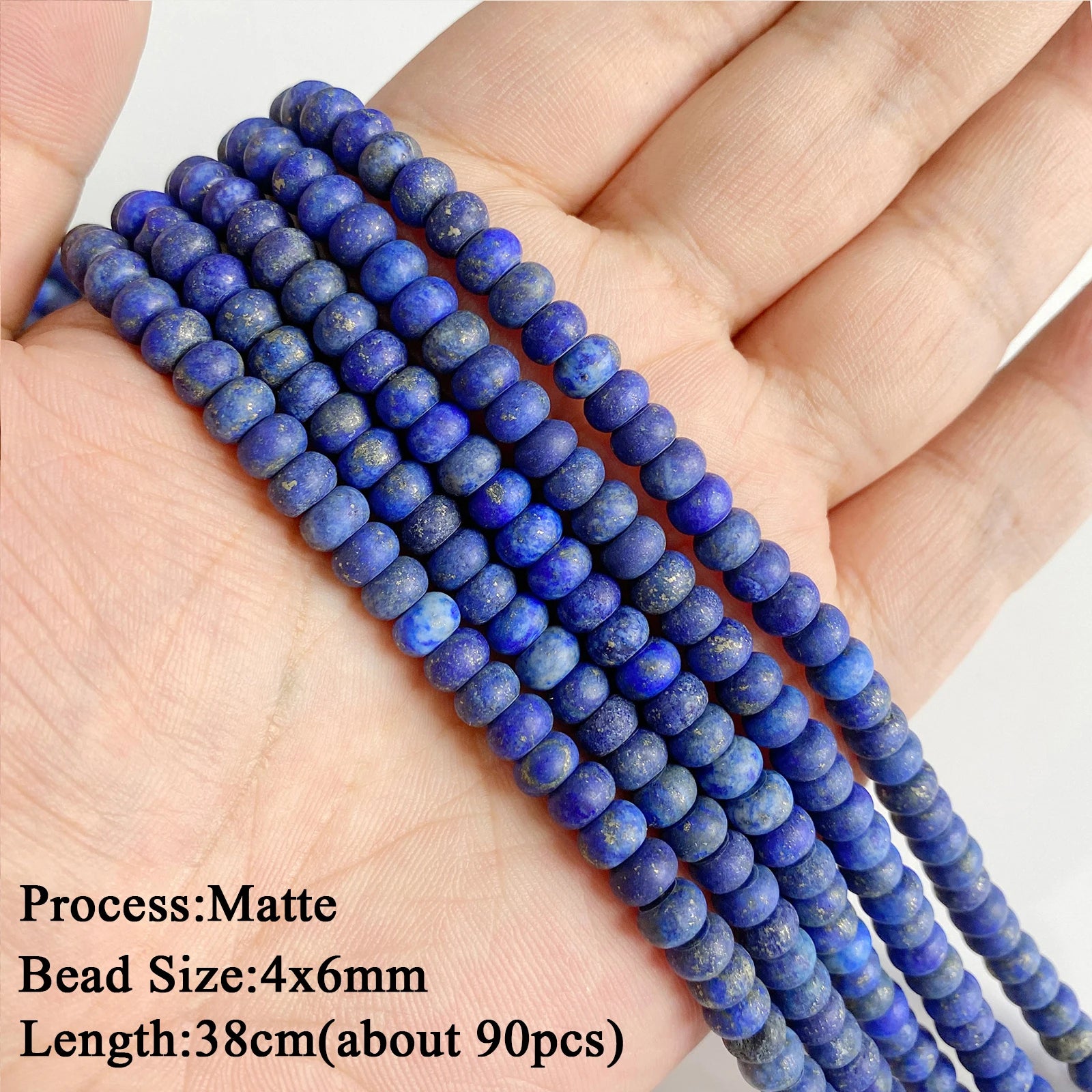 Natural Lapis Lazuli Healing Stone Bead Handmade Necklace Bracelet Bead Accessories For DIY Wisdom,Confidence,Prosperity Jewelry