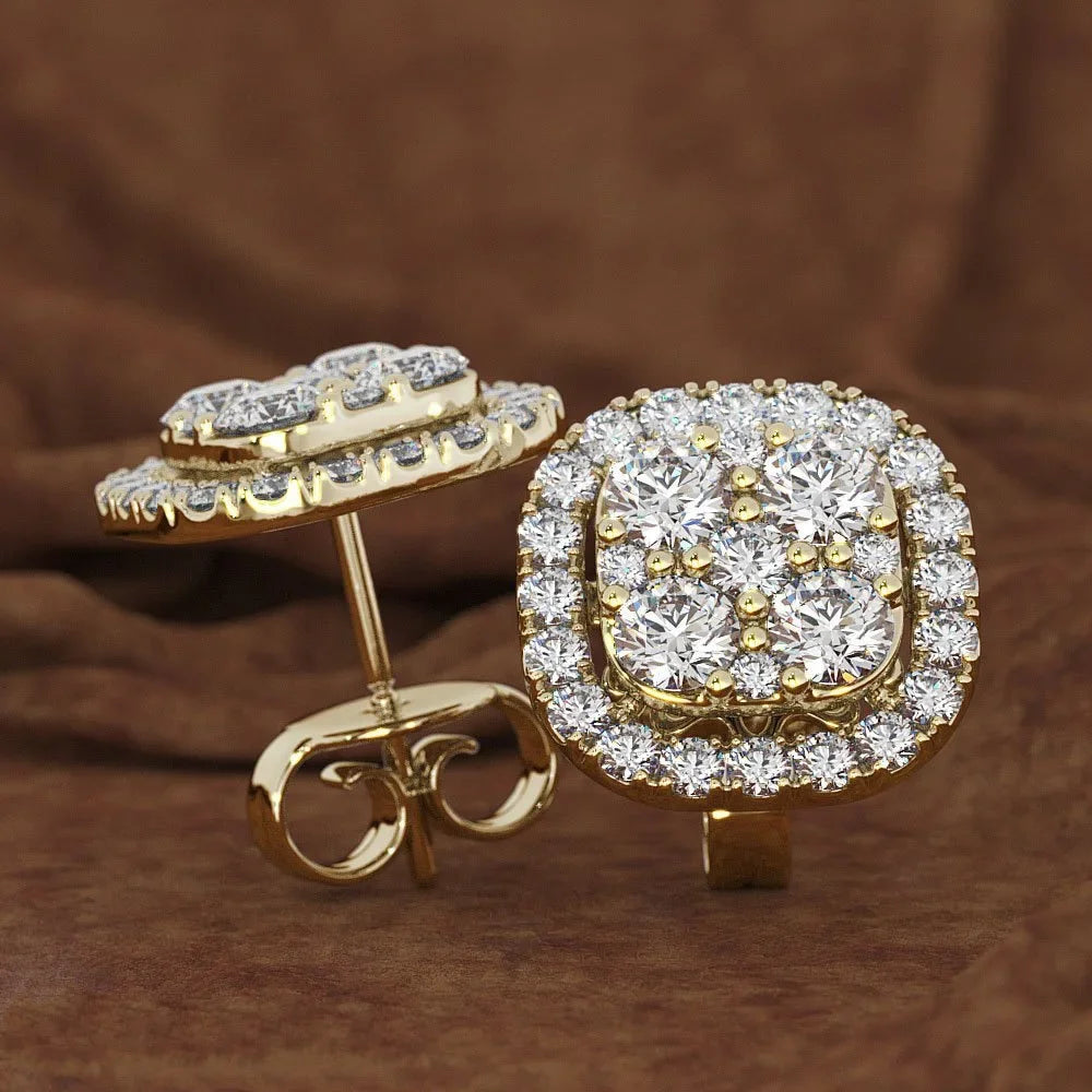 Pure Gemstone Earring for Women 14K Gold Diamond Peridot Oorbellen Bijoux Femme Bizuteria Stud Earrings Gold Jewelry Orecchini