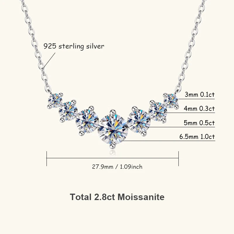 Collier U-Smile en moissanite D VVS1 pour femme, diamant de laboratoire scintillant couleur D, collier de luxe en argent sterling 925 certifié GRA
