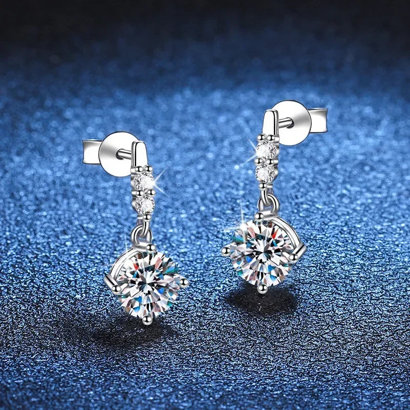 Solid 14K White Gold AU585 Platinum PT950 Earrings earrings earrings female moissanite earrings tassel spirit earrings