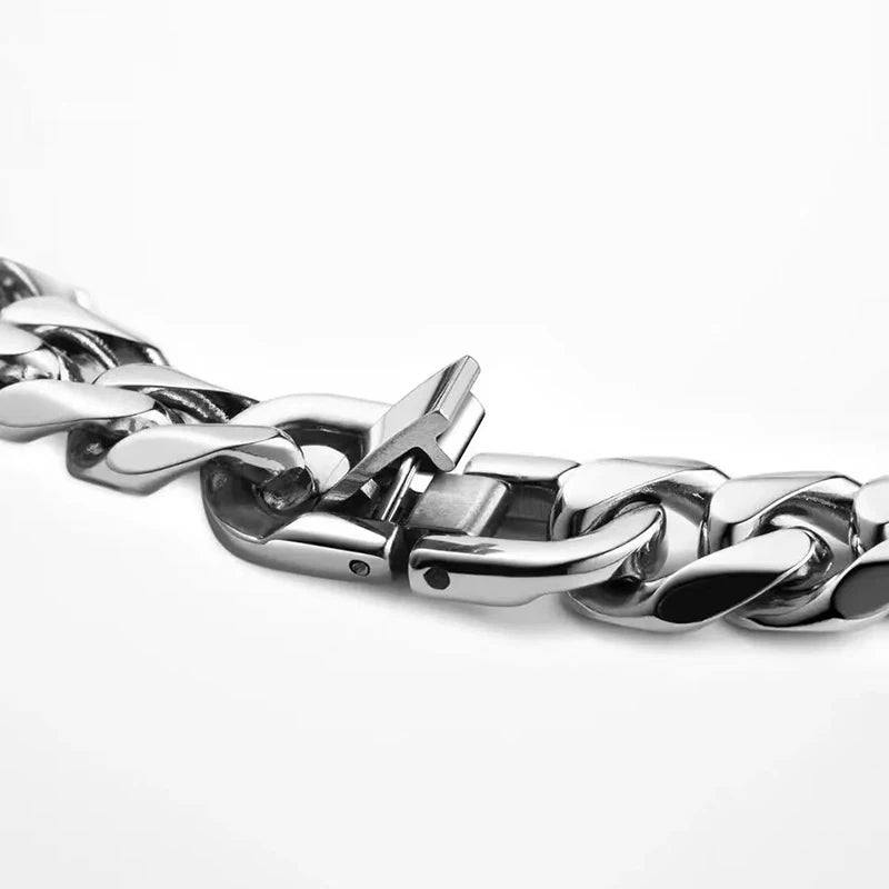 5/6/8/10/12/14mm Cuban Chain Bracelet for Men & Women Stainless Steel Curb Link Chain Wristband Durable Unisex Jewelry Gift