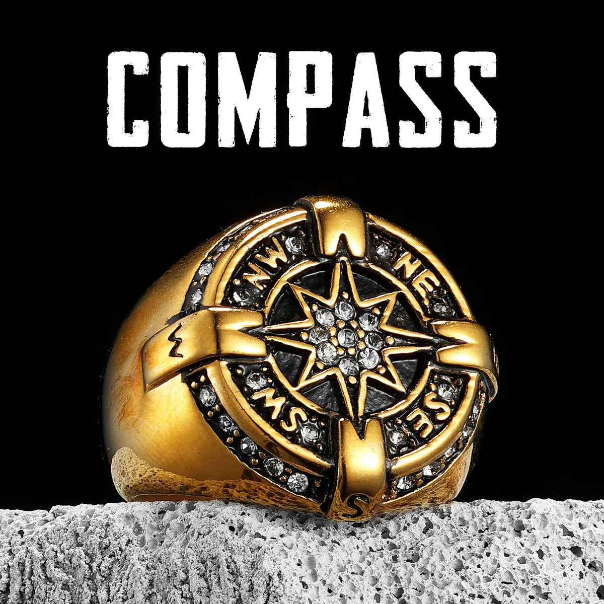 Luxury Nautical Compass Ring / Stainless Steel - Madeinsea©