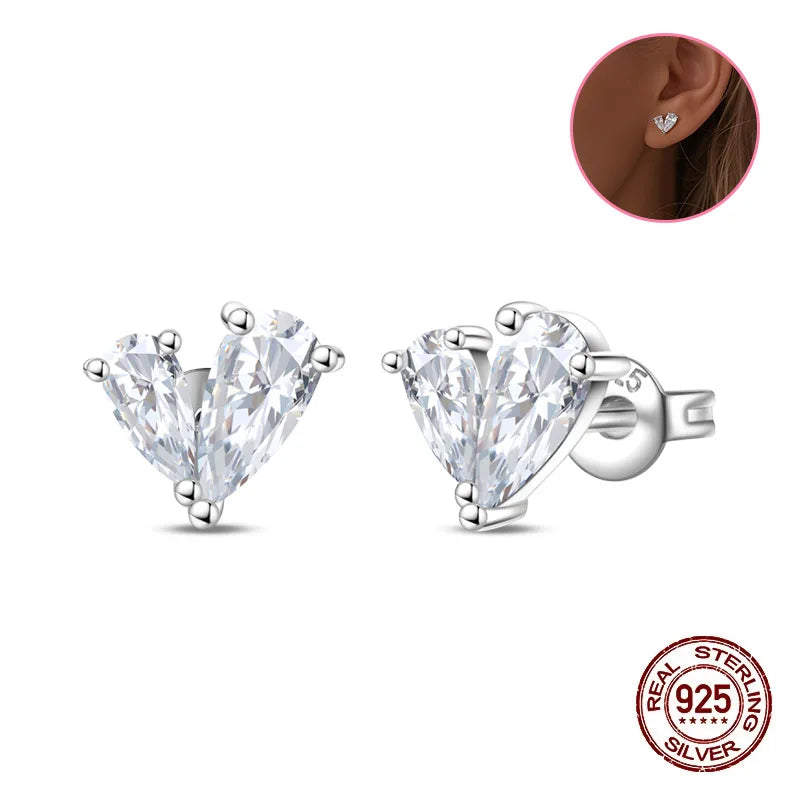 Crystal Zircon 100% 925 Sterling Silver Earrings Butterfly Zirconia Silver Stars Stud Earrings For Women Sterling Silver Jewelry