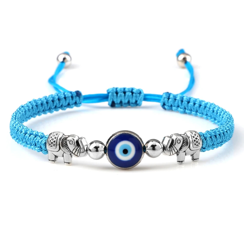 Classic Blue Turkish Evil Eyes Bracelets for Women Hand of Fatima Lucky Red Braided Rope Chain Bracelets Female Handmade Jewelry
