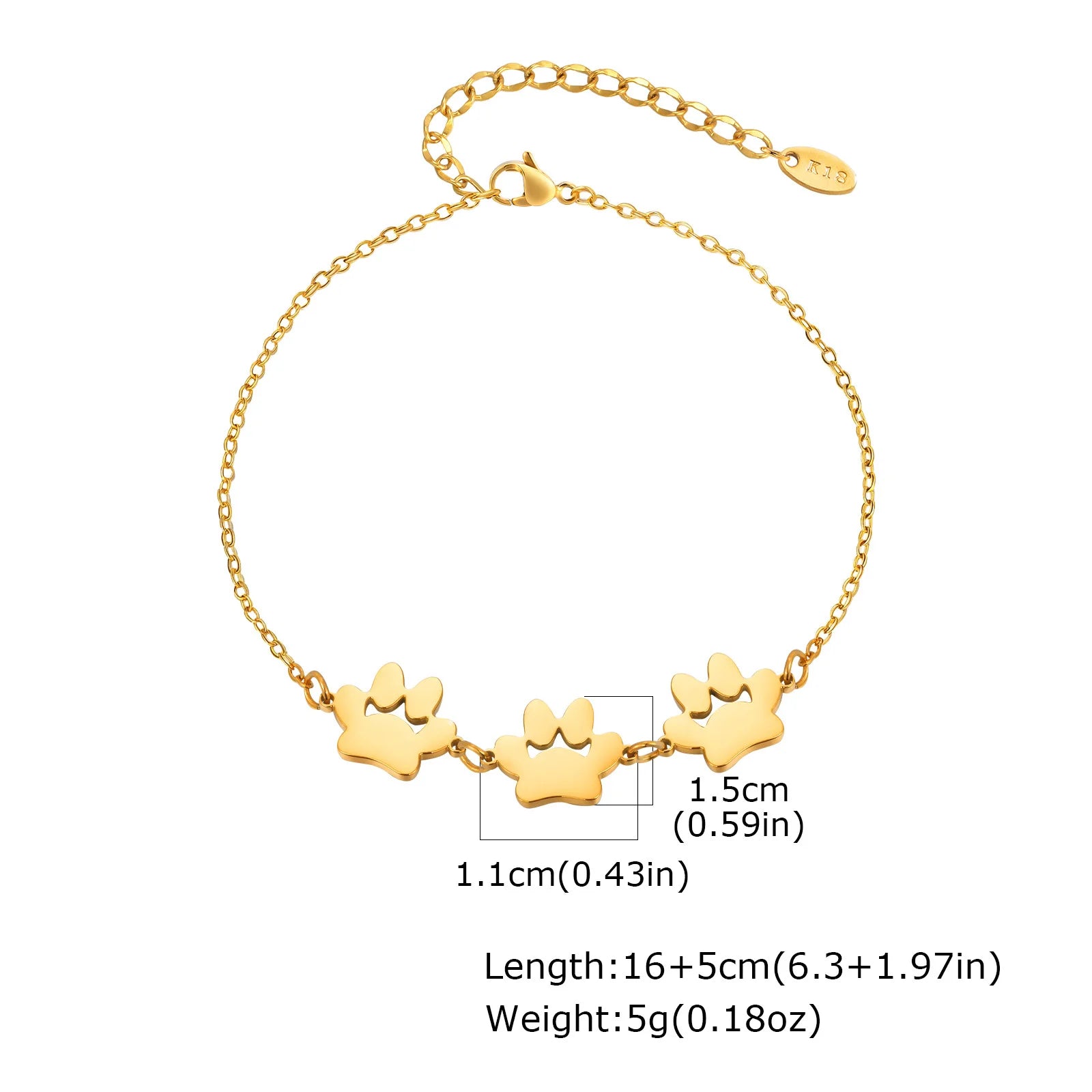 Vnox Cat Paw Women's Bracelet Cute Pet Accessories Engraving Name Bracelet Stainless Steel Custom Jewelry Same Suitable Animal