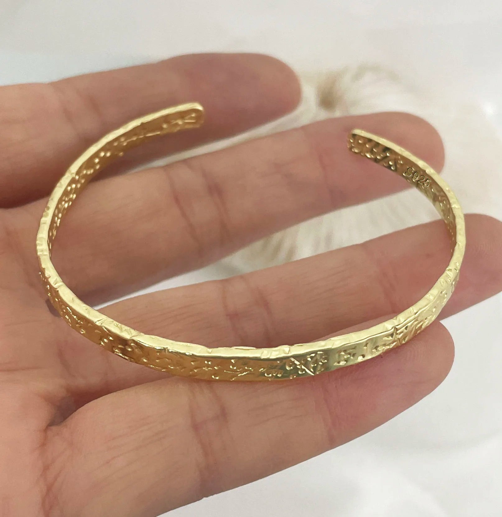 100% Solid 925 Sterling Silver Metal Bracelet for Women Men Vintage Handmade Simple Birthday Gift S-B451