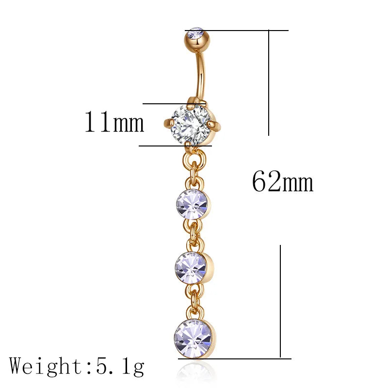 Sterling Silver 925 body jewelry for women piercing sexy Navel Rings long Drop Body Belly Piercing Jewelry Beach accessories