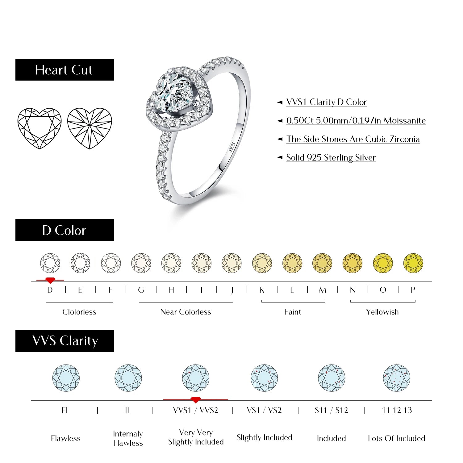 MODIAN D Color Heart  Moissanite Wedding Rings 925 Sterling Silver Luxury Halo Classic Rings For Women Dating Fine Jewelry