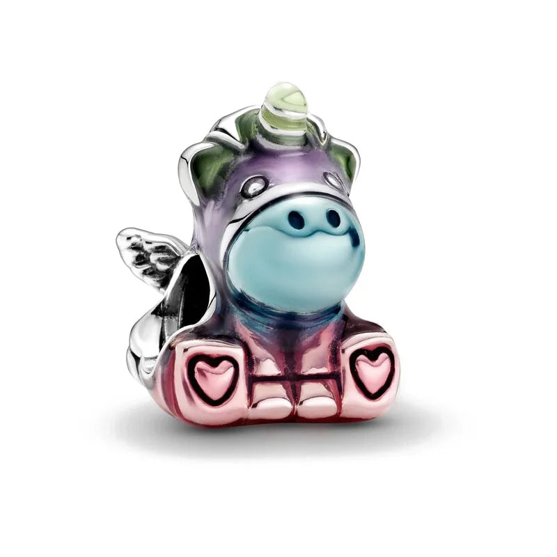 NEW 925 Sterling Silver Charm Fit Original Bracelet Accessories Women Jewelry All kinds Of Cute Animals Series Duck Lion